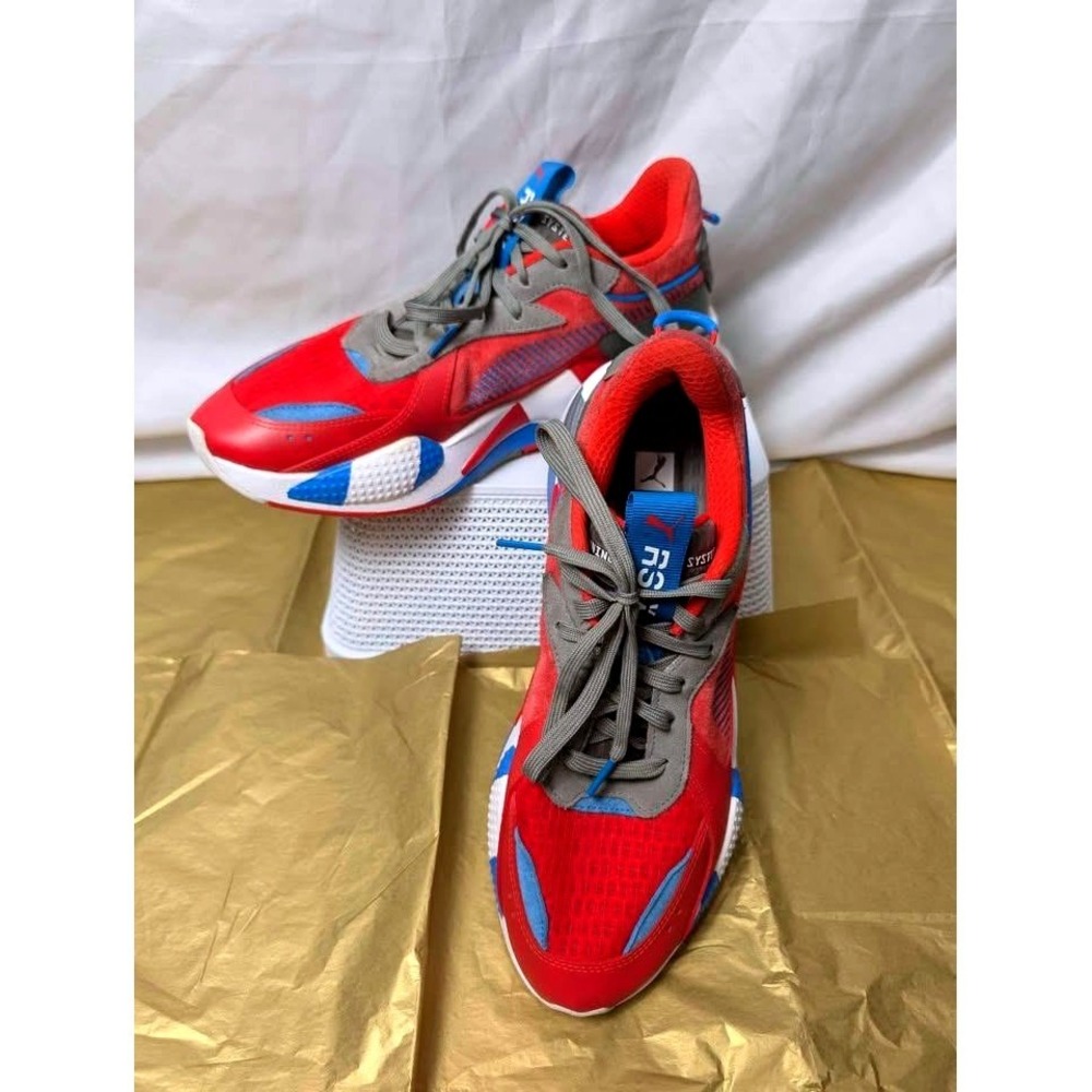 Puma RS-X Reinvention ~ Men's Red/Blue/Grey Running Shoes ~ 371511-01 ~ Size 12